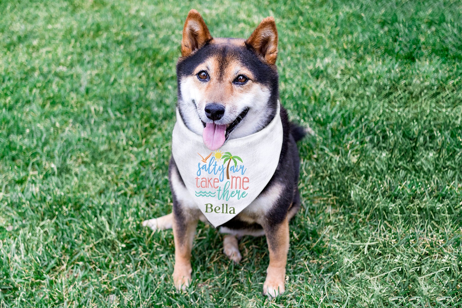 Summer Personalized Dog Bandana Beach Dog Bandana Summer Etsy