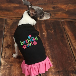 Birthday Girl Dog Dress - Dog Birthday Shirt - Custom Monogrammed Party Tee Shirt - Happy Birthday Dog - Cute Dog Puppy Shirt