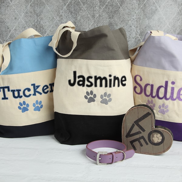 Custom Tote bag for Pets, Personalized Dog Tote Bag, Custom Pet Bag, Embroidered Tote, Monogrammed Bag, Gift for Dog moms, cotton canvas