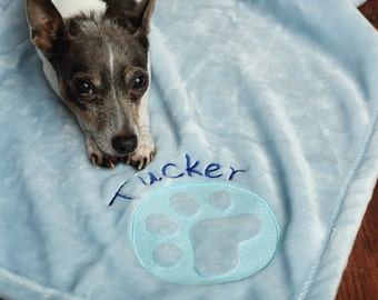 Embossed Personalized Dog Blanket