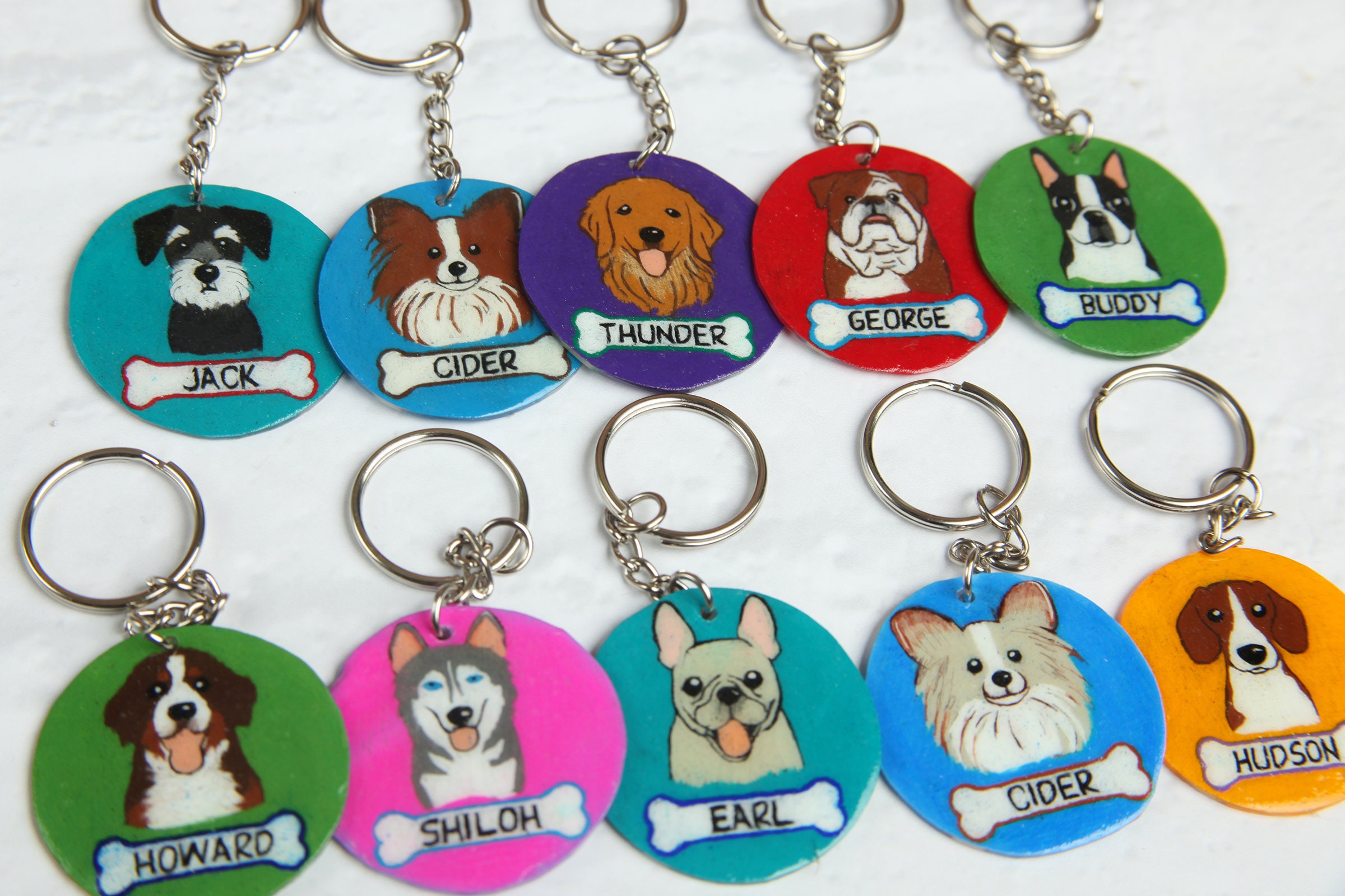 Custom Dog Keychain Personalized Key Chain Dog Backpack Fob Etsy