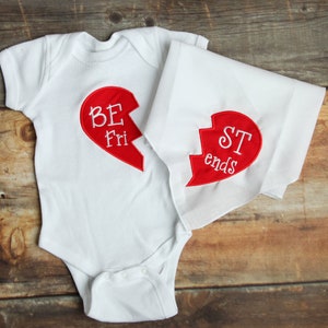 Best Friends Dog and Baby Set Baby and Dog Matching Outfit Baby and Dog Sister Set  Big Brother Dog Dog Baby Sibling Dog Bandana Onesie Set