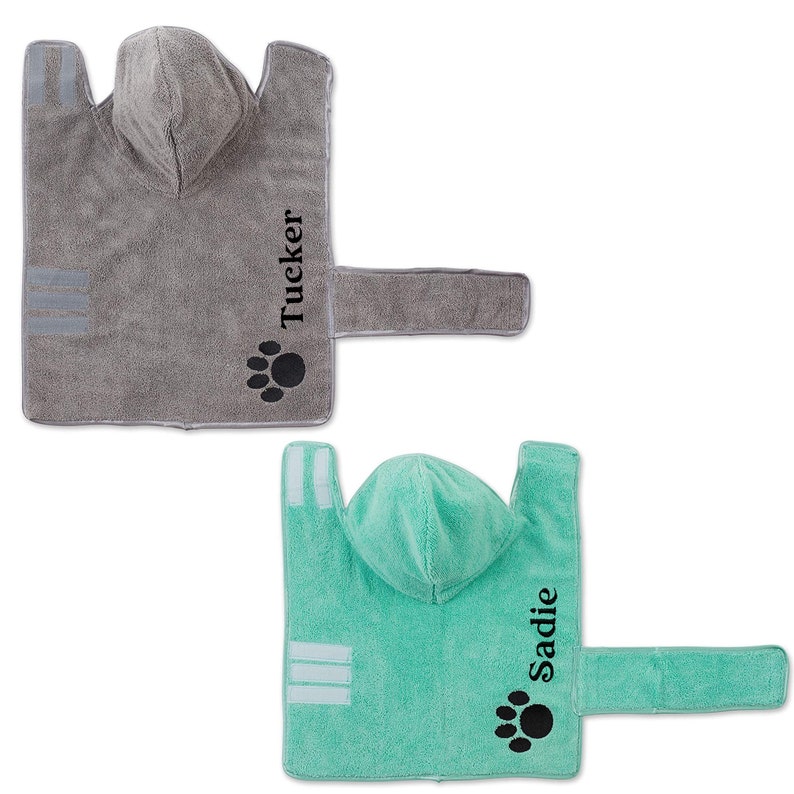 Personalized Dog Robe Embroidered Dog Robe Hooded Robe Etsy