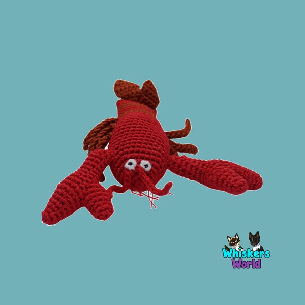 Lobster Organic Knit Dog Toy Dog Lobster Toy Squeaker plush dog toy Small Dog Toy Crochet Dog Toy Stuffed Dog Toy Handmade Toy