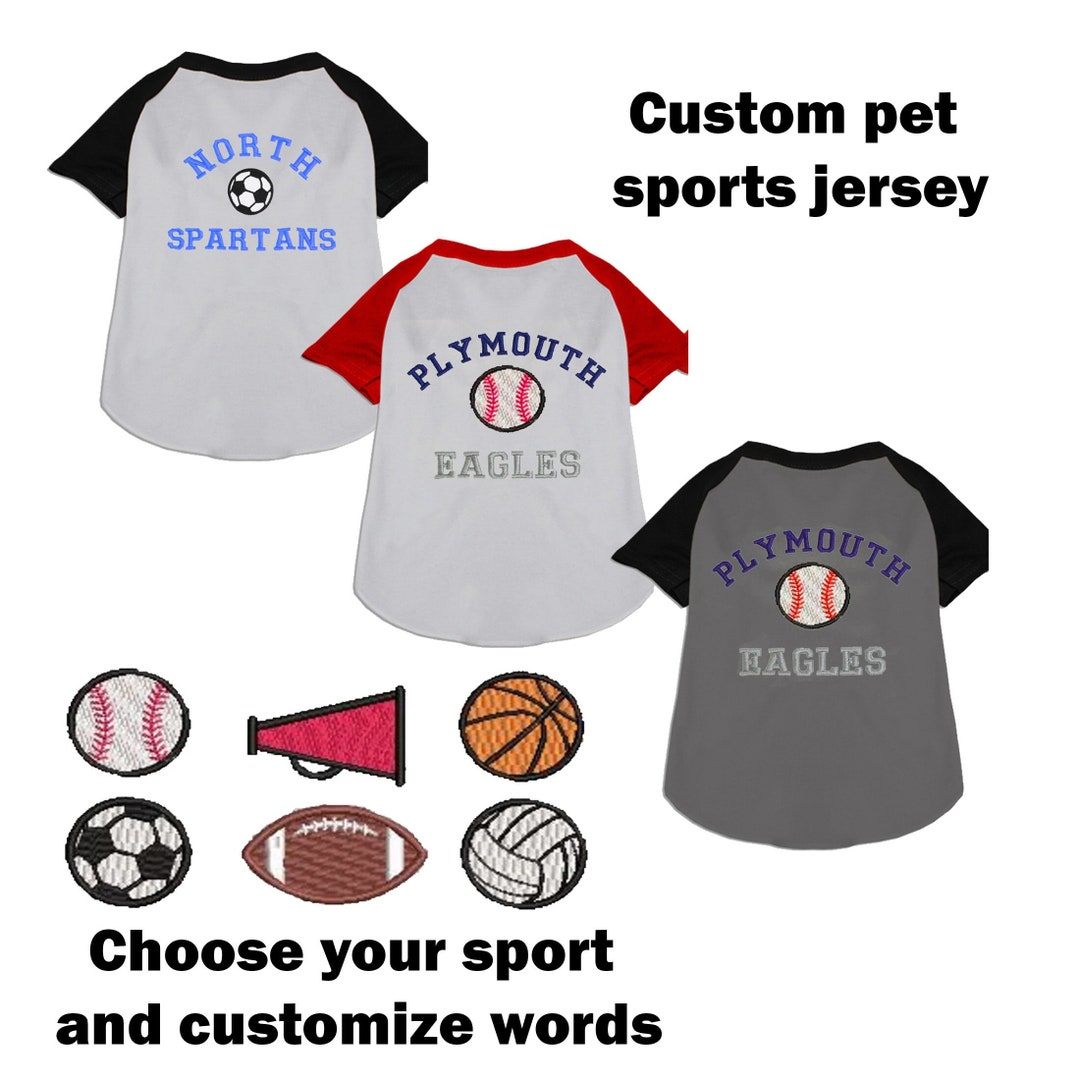 Raglan Dog Sports Fan Shirt Sports Team Embroidered Name Etsy