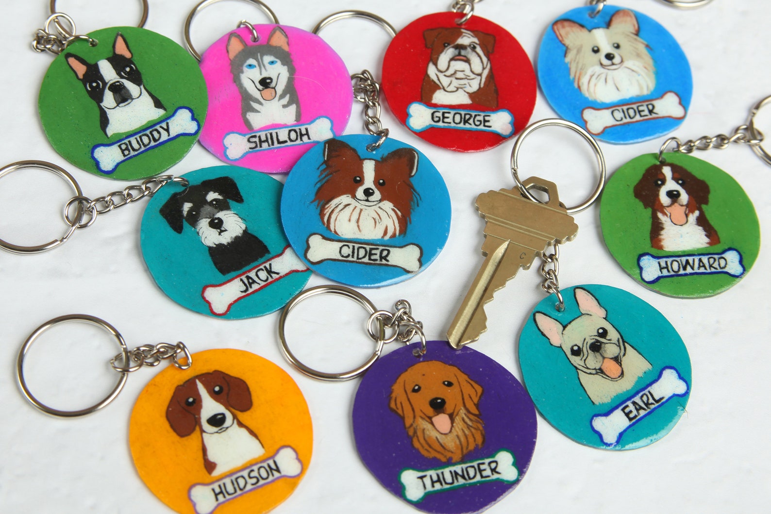 Custom Dog Keychain Personalized Key Chain Dog Backpack Fob Etsy