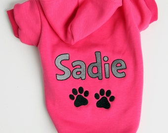 Embroidered Dog Sweatshirt - Name Pet Hoodie - Personalized Dog Hoodie - Puppy Clothing - Personalized Dog Clothes - Outdoor Dog Coat