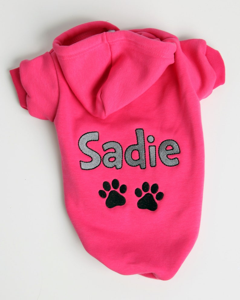 Personalized Dog Hoodie Name Pet Hoodie Personalized Dog Sweatshirt Puppy Clothing Personalized Dog Clothes Outdoor Dog Coat image 3