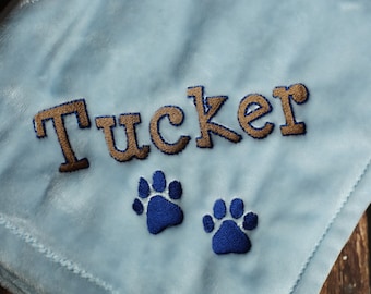 Embroidered Personalized Dog Blanket