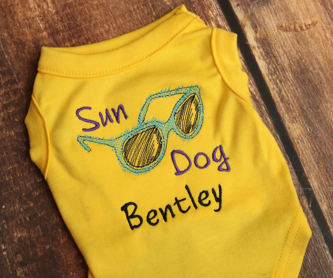 Custom Dog Shirt Sun Dog Shirt for Dog Summer Dog Shirt Puppy Clothing Gift for New Dog New