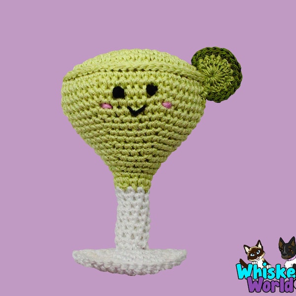 Margarita Organic Knit Dog Toy Dog Alcoholic Drink Toy Squeaker plush dog toy Small Dog Toy Crochet Dog Toy Stuffed Dog Toy Handmade Toy