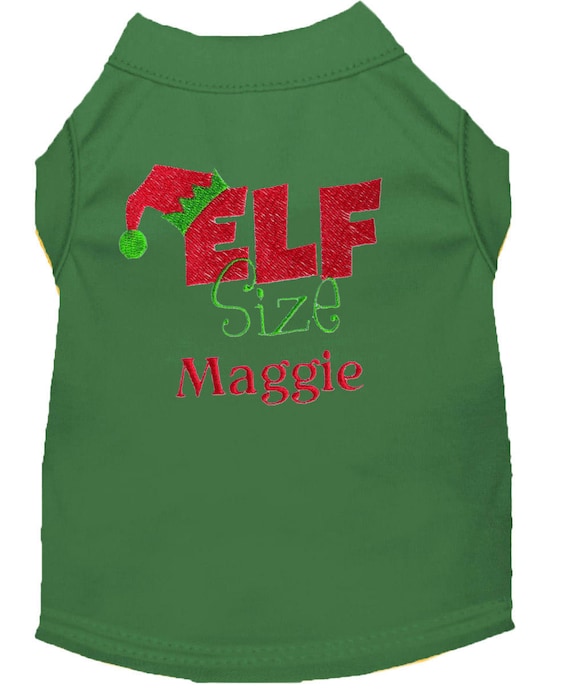 Dog Christmas Shirt - Personalized Dog Shirt - Elf Size