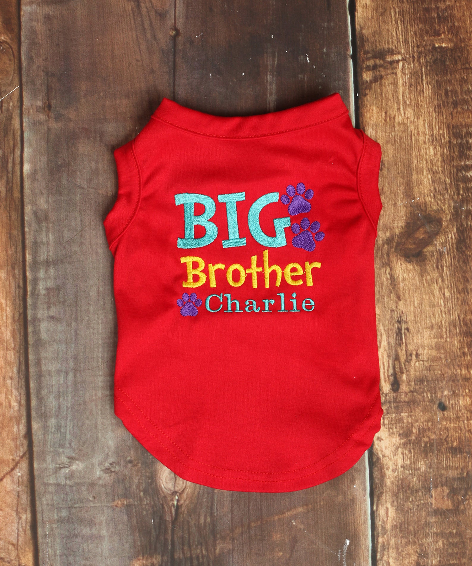 Personalized Big Brother Dog Shirt Custom Big Brother Dog Etsy