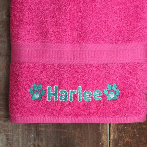 Dog Bath Towel - Personalized Dog Towel - Custom Pet Towel - Dog Towel - Dog Gift - Embroidered Towel - Dog Towel with Name - Custom Dog