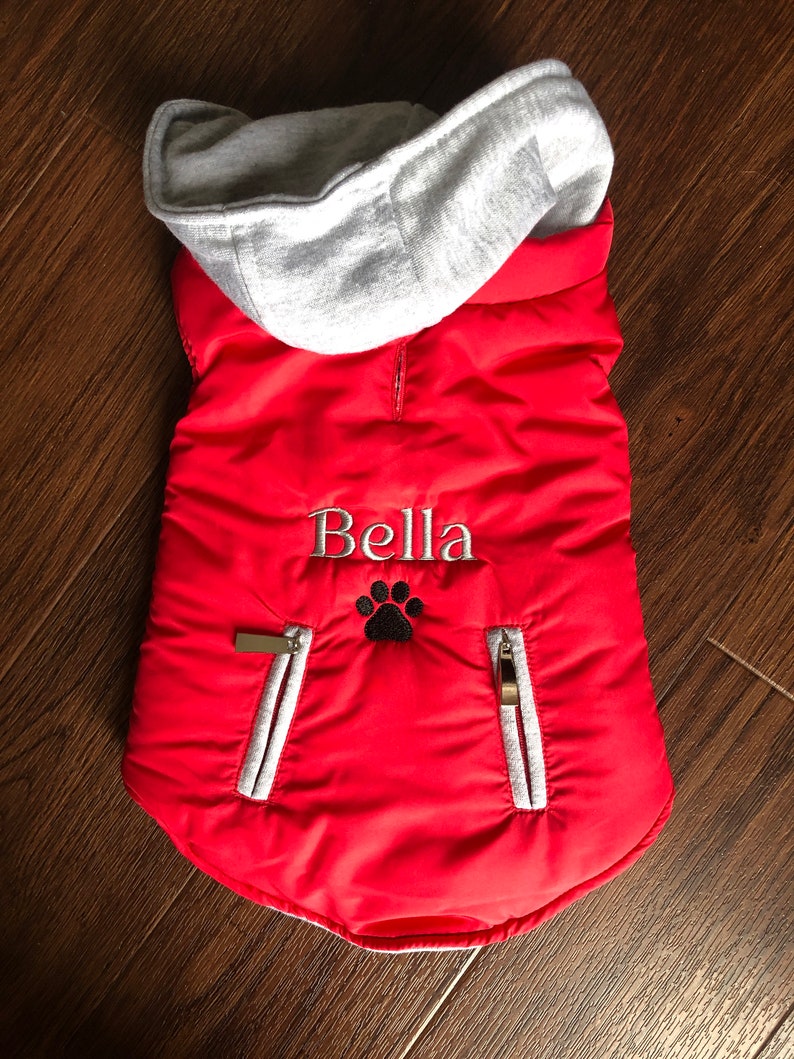 Personalized Dog Coat Embroidered Name Pet Winter Coat Etsy