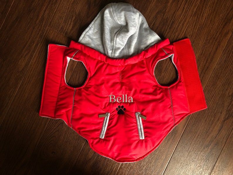 Personalized Dog Coat Embroidered Name Pet Winter Coat Etsy