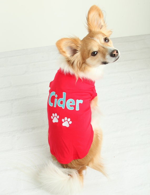 Personalized Dog Shirt Custom Dog Shirt Dog Paw Print Name T Shirt