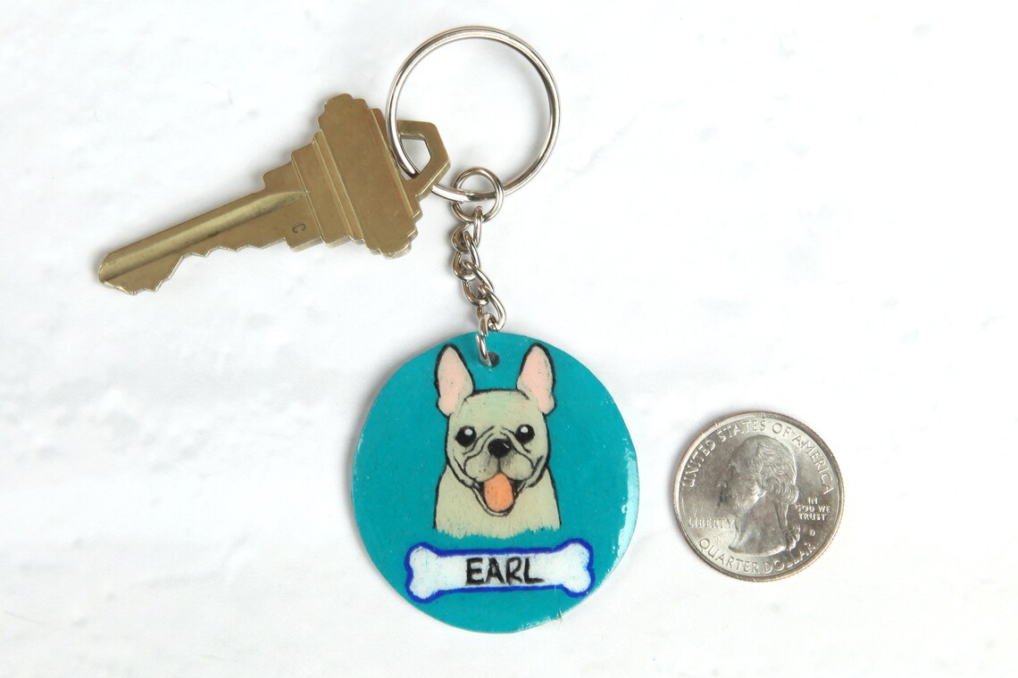 Custom Dog Keychain Personalized Key Chain Dog Backpack Fob Etsy