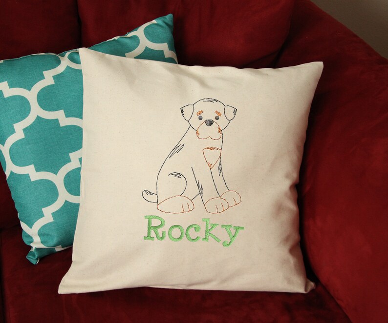 Rottweiler Dog Gift Dog Pillow with Name Rottweiler Dog Pillow Rottweiler Pillow Personalized Custom Dog Pillow Embroidered