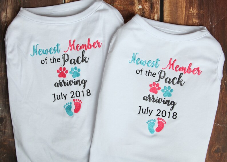 Pregnancy Announcement Dog Shirt Newest Member of the Pack Etsy