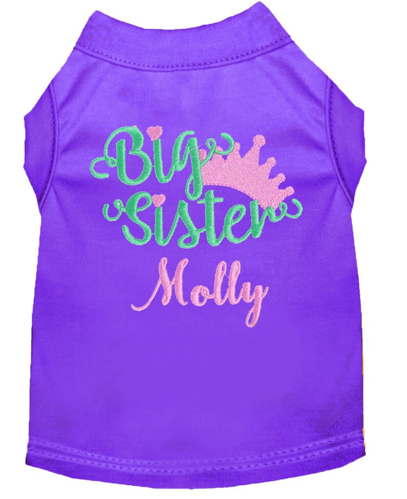 Big Sister Dog Shirt Custom Dog Shirt Personalized Dog Etsy