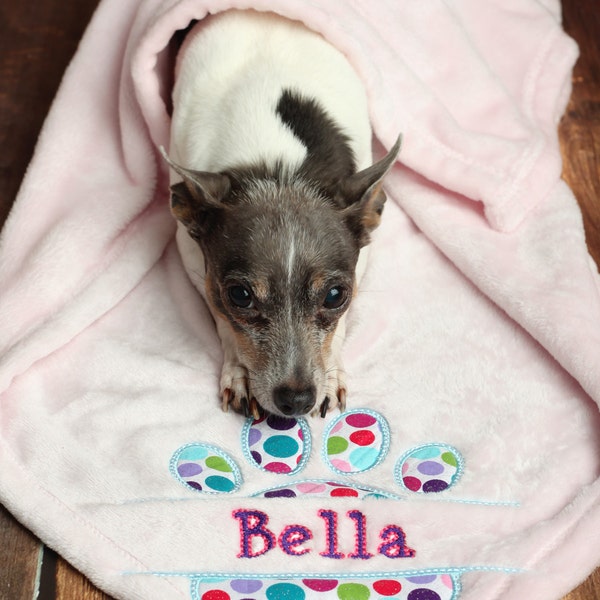 Personalized Pet Blanket - Custom Pet Blanket - Dog Blanket with Name - Embroidered dog blanket - Puppy Blanket - New Dog Gift - Puppy gift