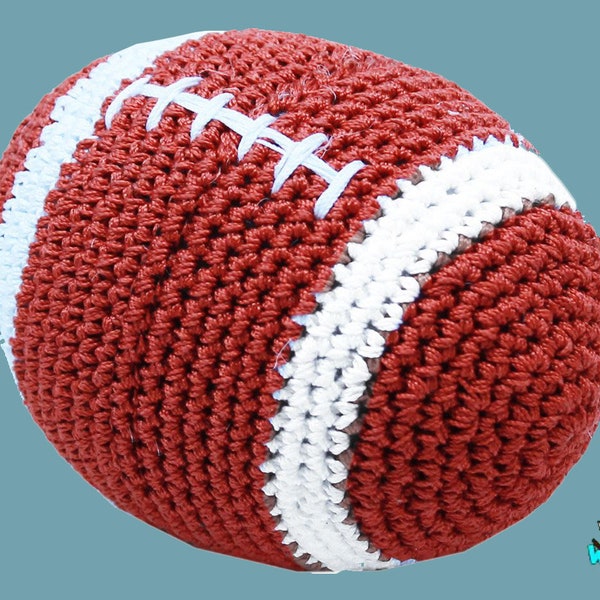 Football Organic Knit Dog Toy - Football Dog Toy - Squeaker plush dog toy - Small Dog Toy - Crochet Dog Toy Stuffed Dog Toy Handmade Dog Toy