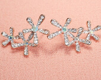 Beautiful bridal jewelry earrings, star earrings, flower earrings