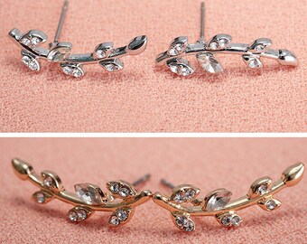 Beautiful bridal jewelry wedding earrings bridal gift - Leaf earrings