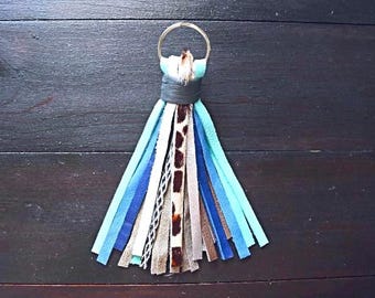 Large Genuine Leather tassel, cheetah tassel, leather tassel, leopard tassel,cheetah keychain, leopard keychain,leather tassel purse charm