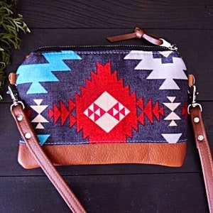 Aztec Genuine Leather crossbody bag, tribal crossbody purse, aztec bag, tribal bag, boho bag, genuine leather crossbody