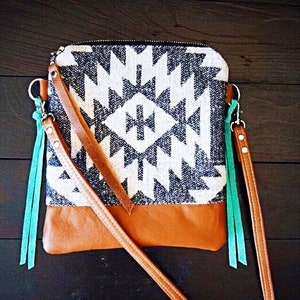 Aztec Genuine Leather crossbody, geometric crossbody, Aztec Woven crossbody, woven bag,tribal crossbody, ethnic crossbody, grey crossbody