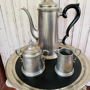 Vintage Pewter Tea Coffee Pot Set International Silver Company—-SALE PRICE!!