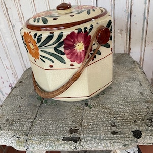 Old Hand Painted Biscuit Jar w/ Lid—SALE PRICE!