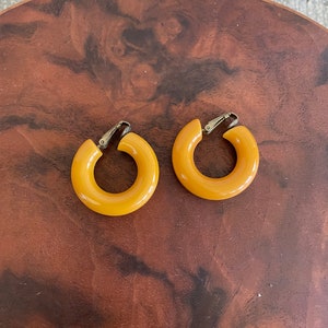 Vintage Butterscotch Bakelite Clip on Earrings—SALE PRICE