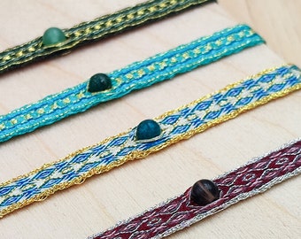 Stone bracelet 80 threads for women, handmande, natural stone, friendship bracelet, waterproof, adjustable, boho, hippie