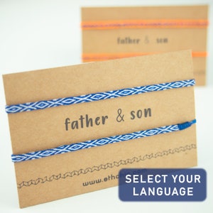 Pulsera padre e hijo, niño, pulseras a juego, regalo del Día del Padre, pulsera padre hijo, juego de 2 pulseras, pulseras tejidas