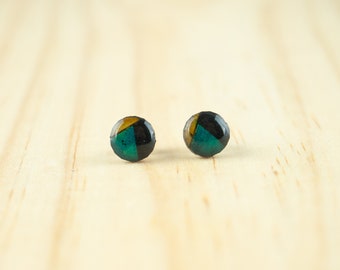 Handpainted stud earrings made with fruit, geometric earrings