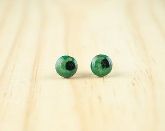 Pendientes veganos redondos, pendientes turquesa, pendientes minimalistas, pendientes geométricos