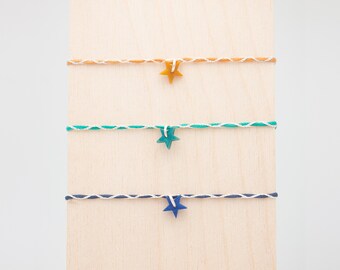 Star wish bracelet in vegetable ivory for women, friendship adjustable bracelet