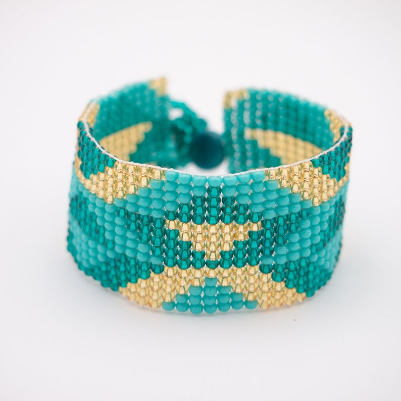 Bead Loom Bracelet Turquoise Bracelet Seed Bead Bracelet Etsy