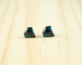 Diamont natural stud earrings, geometric minimal studs, handpainted earrings, ethical jewelry, graphic stud earrings, moder earring