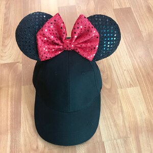 Classic Black ears & red bow hat image 2