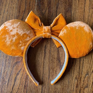 Velvet Pumpkin orange ear headband image 4