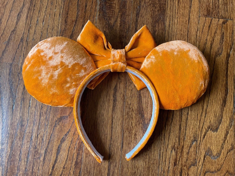 Velvet Pumpkin orange ear headband image 4