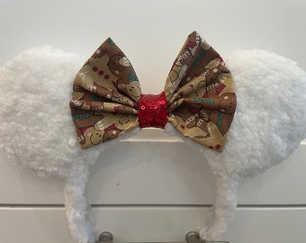 Gingerbread men bow Sherpa headband