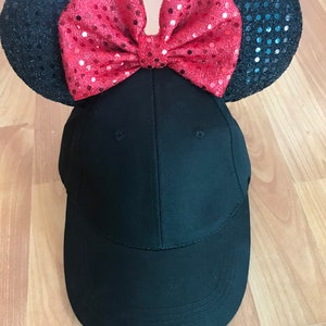 Classic Black ears & red bow hat image 1