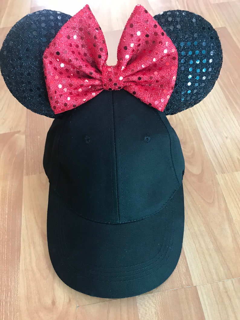 Classic Black ears & red bow hat image 1