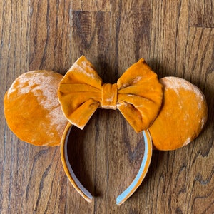 Velvet Pumpkin orange ear headband image 5