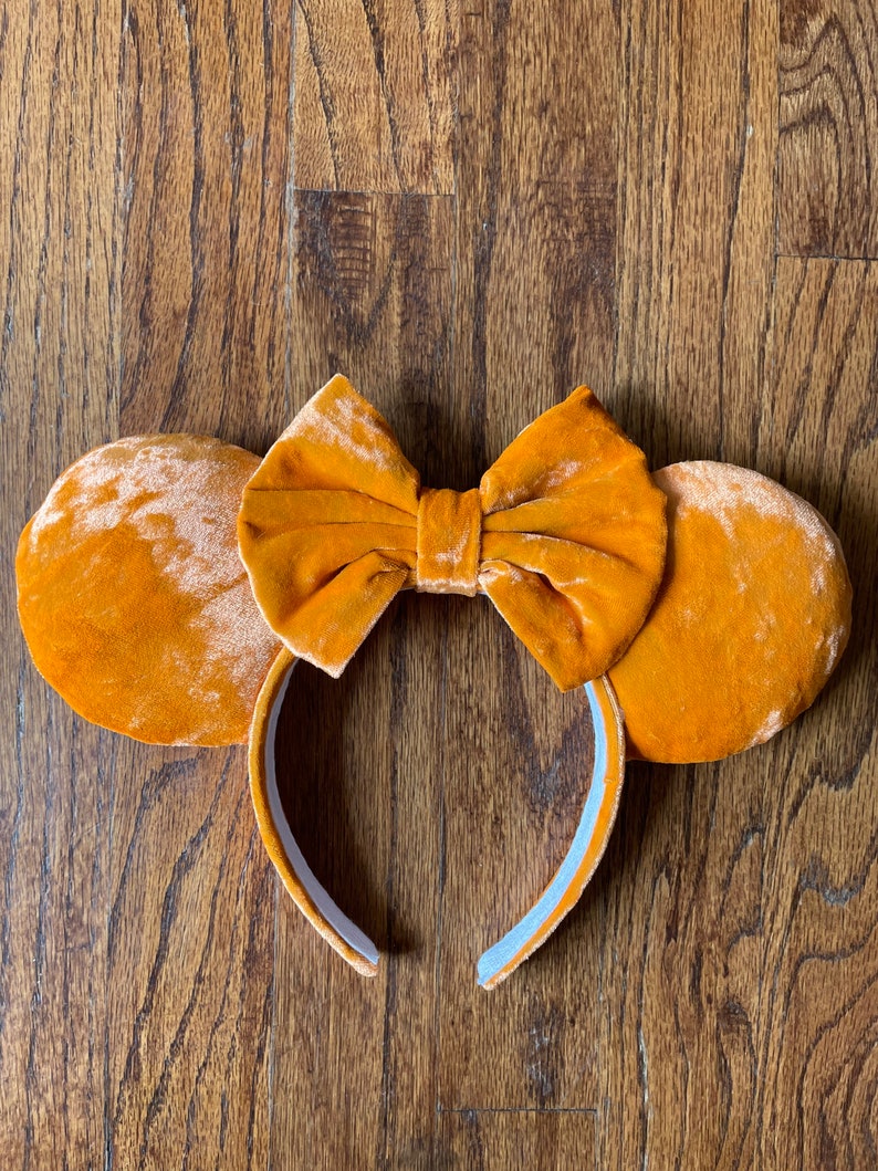 Velvet Pumpkin orange ear headband image 5